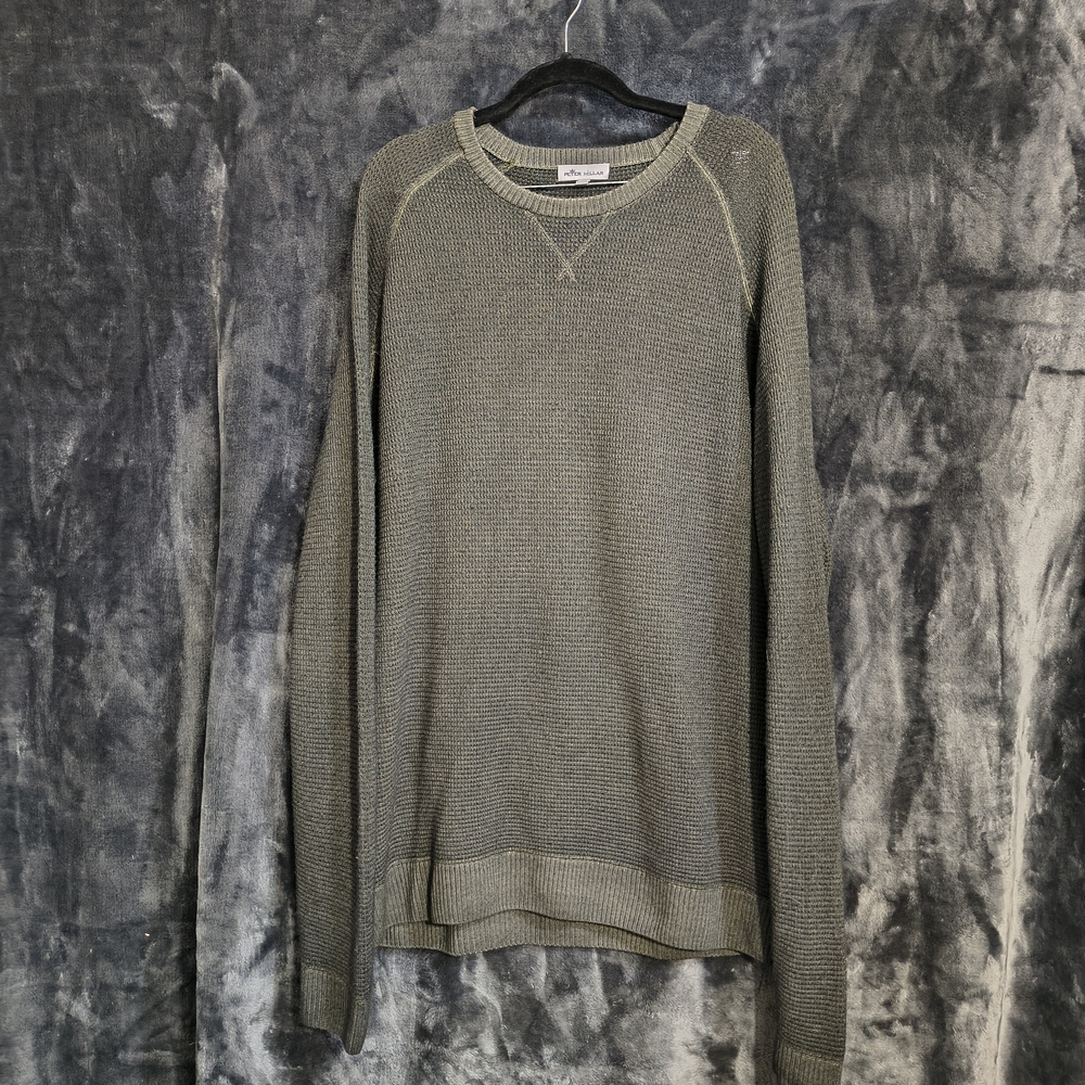Men's Olive Green Peter Millar Waffle Stitch Sweater XXL